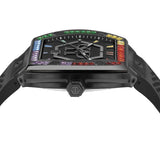 Philipp Plein Hexagon Phantom Black Dial Black Silicone Strap Watch For Men- PWPUA0324