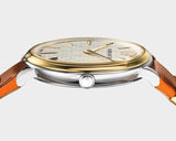 Versace V-Circle Silver Dial Brown Leather Strap Watch for Women - VBP03017