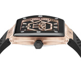 Philipp Plein Hexagon Phantom Black Dial Black Silicone Strap Watch For Men- PWPUA0124