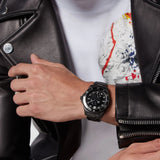 Philipp Plein The $kull Diver Black Dial Black Stainless Steel Strap Watch For Men- PWOAA0922
