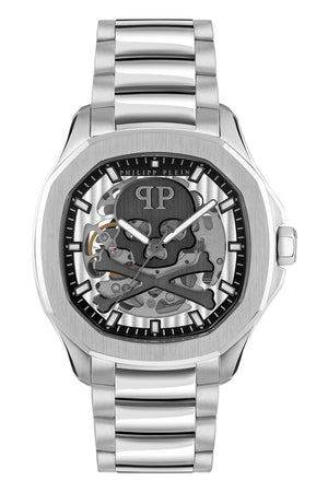 Philipp Plein High-Conic Automatic Silver Dial Silver Stainless Steel Strap Watch For Men - PWRAA0223