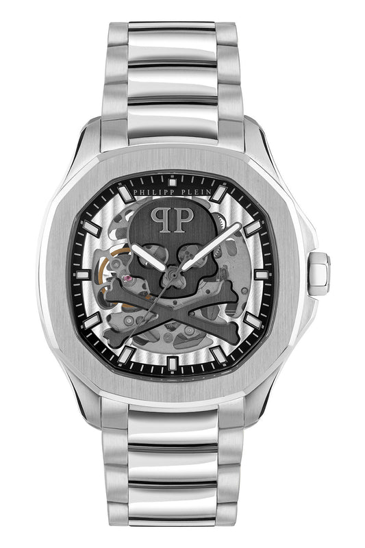 Philipp Plein High-Conic Automatic Silver Dial Silver Stainless Steel Strap Watch For Men - PWRAA0223