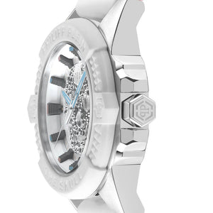Philipp Plein The Skull White Dial White Silicone Strap Watch for Men - PWAAA1521