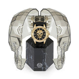 Philipp Plein The Skull Gold Dial Black Silicone Strap Watch for Men - PWAAA0221