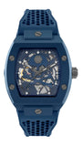 Philipp Plein The SKeleton Blue Dial Blue Silicone Strap Watch for Men - PWVBA0323