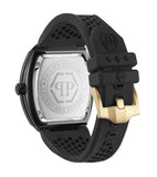 Philipp Plein Hexagon Phantom Black Dial Black Silicone Strap Watch For Men- PWPUA0224