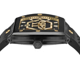 Philipp Plein Hexagon Phantom Black Dial Black Silicone Strap Watch For Men- PWPUA0224