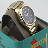 Fossil Evanston Black Dial Gold Steel Strap Watch for Men - BQ2611