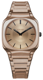 D1 Milano Square Champagne Gold Dial Gold Steel Strap Watch for Unisex - D1-SQBJ04