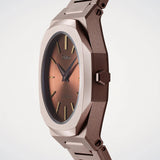 D1 Milano Ultra Thin Brown Dial Brown Steel Strap Watch for Women - D1-UTBL38