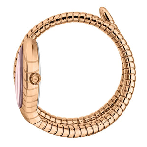 Just Cavalli Serpente Metallica White Dial Rose Gold Steel Strap Watch for Women - JC1L223M0045