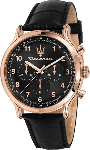 Maserati Epoca Limited Edition Chronograph Black Dial Black Leather Strap Watch for Men - R8871618015