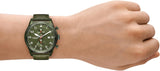 Michael Kors Panorama Green Dial Green Leather Strap Watch for Men - MK9199