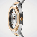 D1 Milano Ultra Thin Silver Dial Two Tone Steel Strap Watch for Women - D1-UTBL34