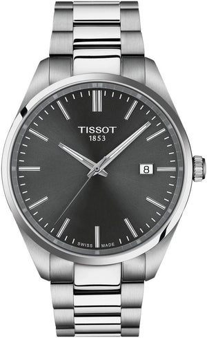 Tissot PR 100 Black Dial Silver Steel Strap Watch for Men - T150.410.11.081.00