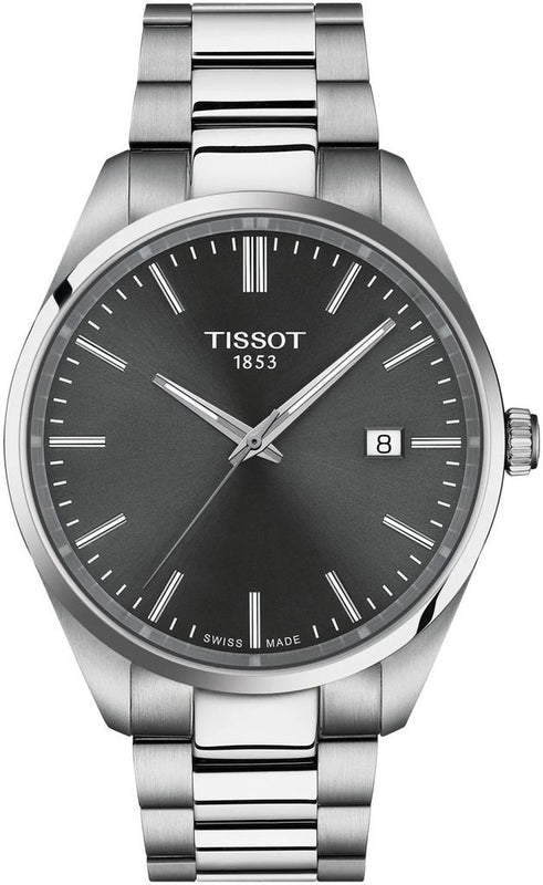 Tissot PR 100 Black Dial Silver Steel Strap Watch for Men - T150.410.11.081.00
