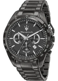 Maserati Traguardo Limited Edition Chronograph Black Dial Black Steel Strap Watch for Men - R8873612045