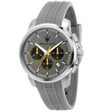 Maserati Successo Chronograph Grey Dial Grey Rubber Strap Watch for Men - R8871621043