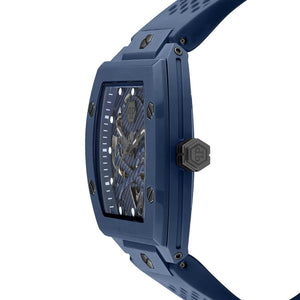 Philipp Plein The SKeleton Blue Dial Blue Silicone Strap Watch for Men - PWVBA0323