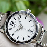 Tissot Quickster White Dial Silver Stainless Steel Strap Watch for Men- T095.410.11.037.00