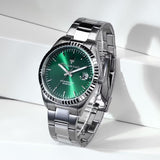 Maserati Competizione Green Dial Silver Steel Strap Watch for Men - R8853100043