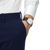 Tissot PR 100 White Dial Black Leather Strap Watch for Men - T150.410.16.011.00