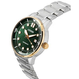 Citizen Mechanical Automatic Green Dial Silver Steel Strap Watch for Men - NJ0196-80X