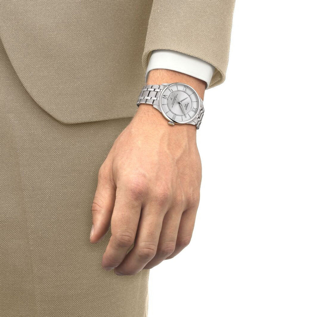Tissot Chemin Des Tourelles Powermatic 80 Silver Dial Silver Steel Strap Watch for Men - T139.407.11.038.00