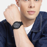 Lacoste 12.12 Black Dial Black Silicon Strap Watch for Men - 2011243