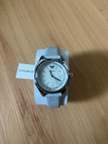 Emporio Armani Valeria Silver Dial Blue Leather Strap Watch for Women - AR11032