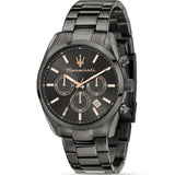 Maserati Attrazione Chronograph Black Dial Black Steel Strap Watch for Men - R8853151001