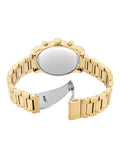 Michael Kors Panorama Black Dial Gold Steel Strap Watch for Men - MK9195