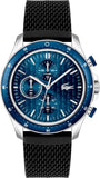 Lacoste Neoheritage Blue Dial Black Silicone Strap Watch for Men - 2011252