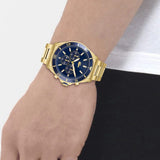 Lacoste Tiebreaker Blue Dial Gold Steel Strap Watch for Men - 2011151