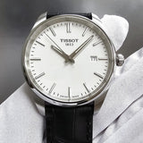 Tissot PR 100 White Dial Black Leather Strap Watch for Men - T150.410.16.011.00