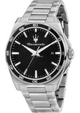 Maserati Velocità Date Black Dial Silver Steel Strap Watch for Men - R8853152002
