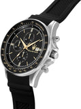Maserati SFIDA Chronograph Black Dial Black Silicone Strap Watch for Men - R8871640005