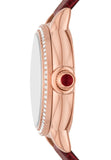 Emporio Armani Mia Mother of Pearl Dial Red Leather Strap Watch for Women - AR11646
