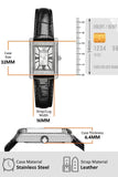 Emporio Armani Two Hand Crystals Silver Dial Black Leather Strap Watch for Women - AR11623