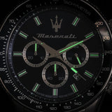 Maserati SFIDA Chronograph Blue Dial Silver Steel Strap Watch for Men - R8873640025