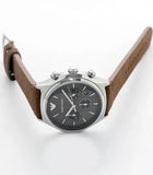 Emporio Armani Zeta Gray Dial Brown Leather Strap Watch for Men - AR11080