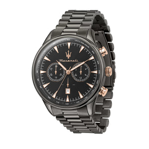 Maserati Tradizione Chronograph Black Dial Black Steel Strap Watch for Men - R8873646001
