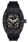 Philipp Plein The Skeleton Black Dial Black Silicone Strap Watch for Men - PWVBA0423