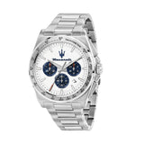 Maserati Velocità Chronograph White Dial Silver Steel Strap Watch for Men - R8873652007