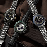 Seiko Prospex Speedtimer Solar Chronograph Grey Dial Silver Steel Strap Watch for Men - SSC939