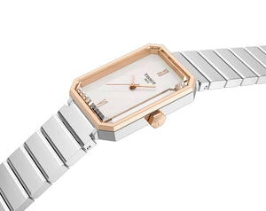 Tissot SRV Rose Gold Dial Silver Stainless Steel Strap Watch for Women - T160.110.21.113.00