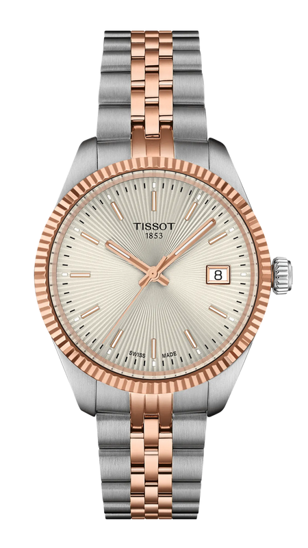 Tissot Ballade Rose Gold Dial Two Tone Stainless Steel Watch for Women - T156.210.22.031.01