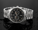 Maserati Tradizione Chronograph Black Dial Silver Steel Strap Watch for Men - R8873646004