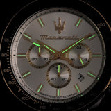 Maserati SFIDA Chronograph Silver Dial Two Tone Steel Strap Watch for Men - R8873640024