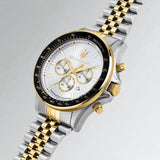 Maserati SFIDA Chronograph Silver Dial Two Tone Steel Strap Watch for Men - R8873640024